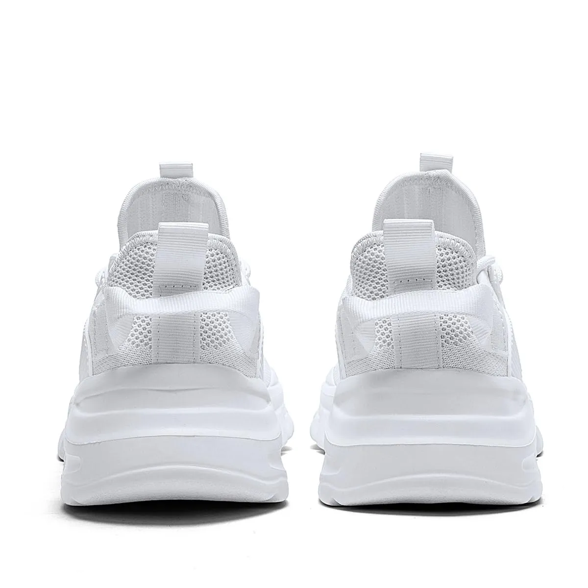 Men's Running Shoes Slip on Walking Tennis Sneakers Lightweight Breathable Casual Soft Sole Comfort Work Gym Trainers White