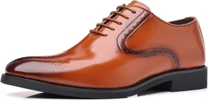 Men's Shoes Classic Lace-up Derby Brogues Formal Oxford Shoes Stylish Wingtip Business Casual Dress Shoes