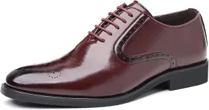 Men's Shoes Classic Lace-up Derby Brogues Formal Oxford Shoes Stylish Wingtip Business Casual Dress Shoes