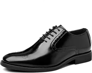 Men's Shoes Classic Lace-up Derby Brogues Formal Oxford Shoes Stylish Wingtip Business Casual Dress Shoes