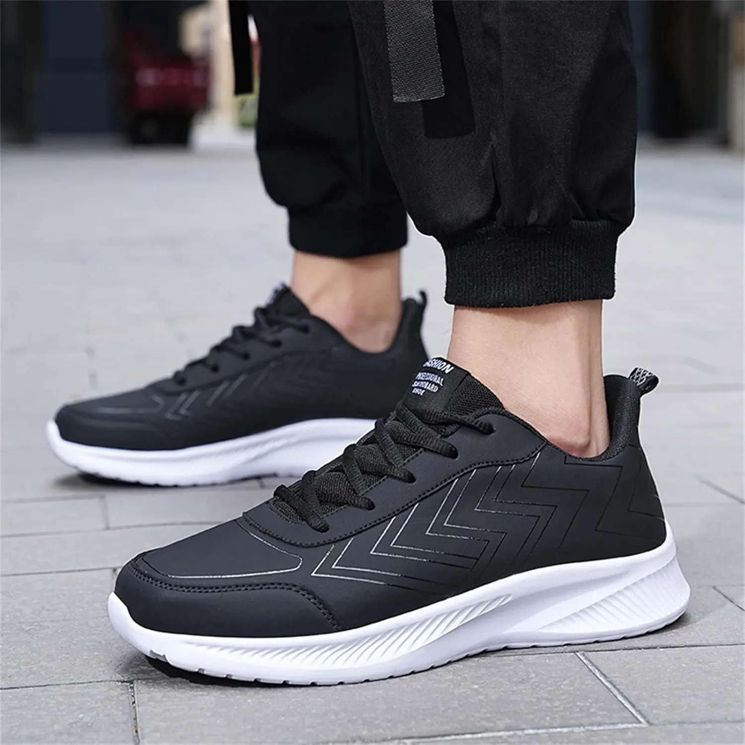 Mens Shoes Large Size Casual Leather Print Laace UpCasual Fashion Simple Shoes Running Mens Sneaker