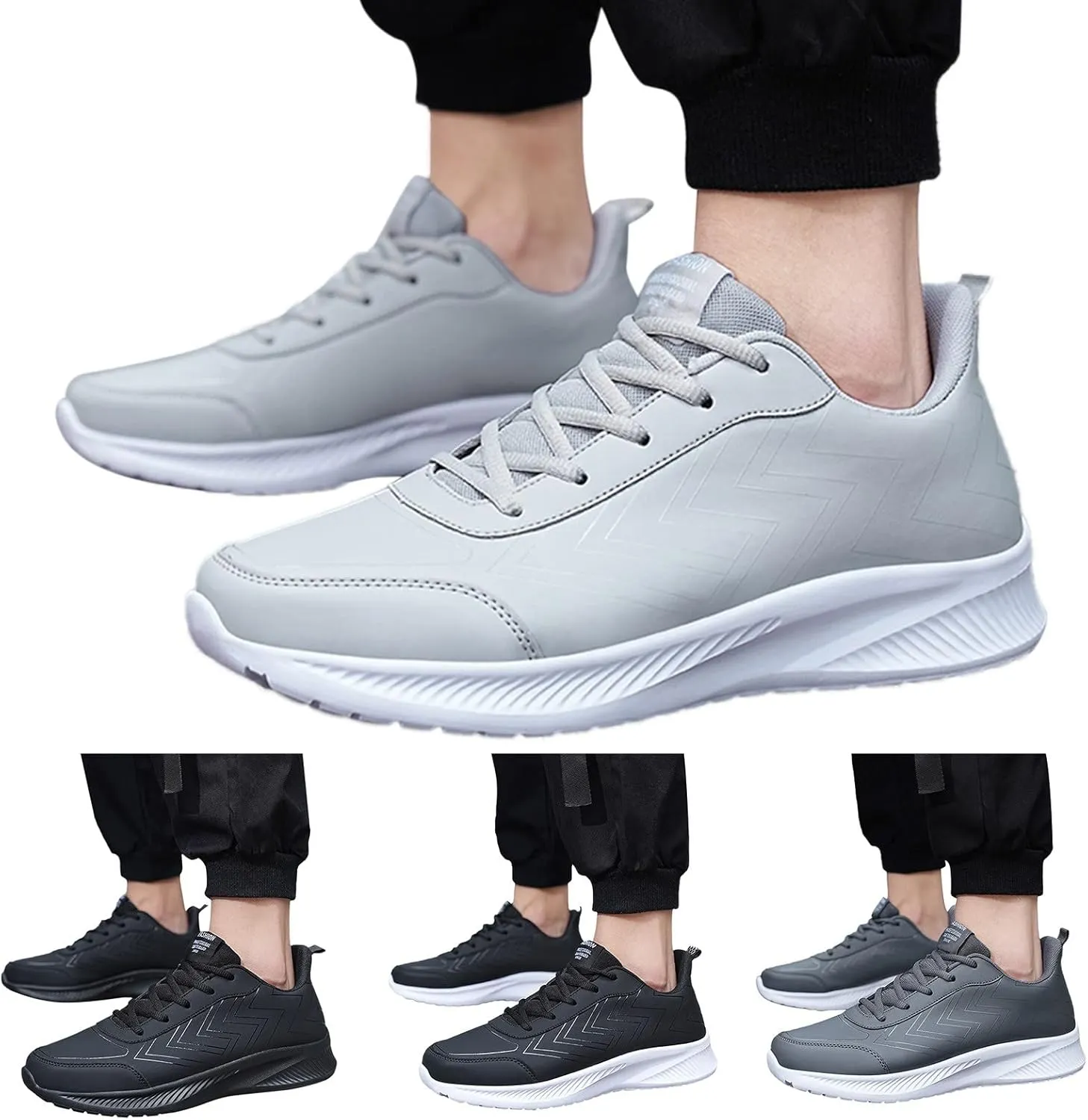 Mens Shoes Large Size Casual Leather Print Laace UpCasual Fashion Simple Shoes Running Mens Sneaker