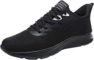 Mens Shoes Mesh Breathable Lace Up Solid Color Casual Fashion Simple Shoes Running Shoes Leather Sneaker Men, 9 Wide