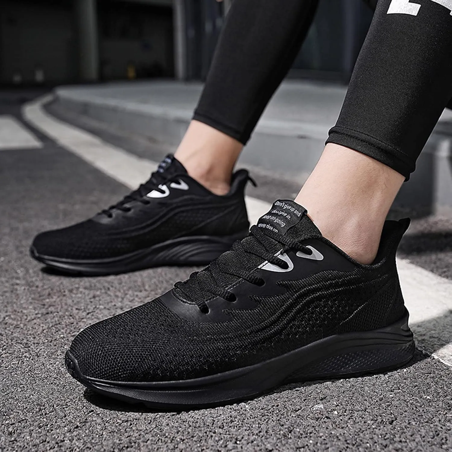 Mens Shoes Mesh Breathable Lace Up Solid Color Casual Fashion Simple Shoes Running Shoes Leather Sneaker Men, 9 Wide