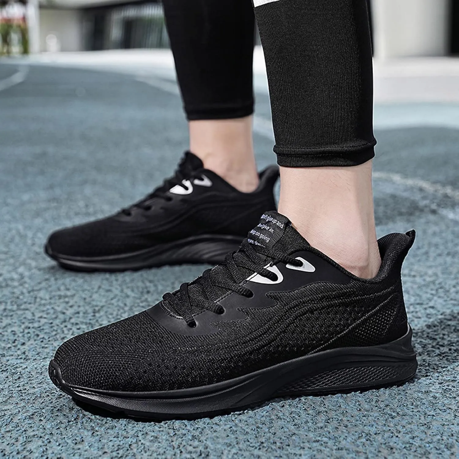 Mens Shoes Mesh Breathable Lace Up Solid Color Casual Fashion Simple Shoes Running Shoes Leather Sneaker Men, 9 Wide