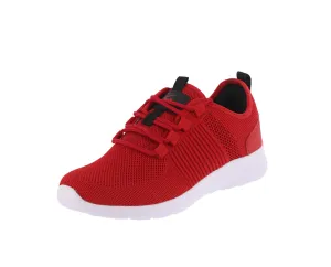 MEN'S SHOES RED MESH/FABRIC TENNIS SNEAKERS 6802M