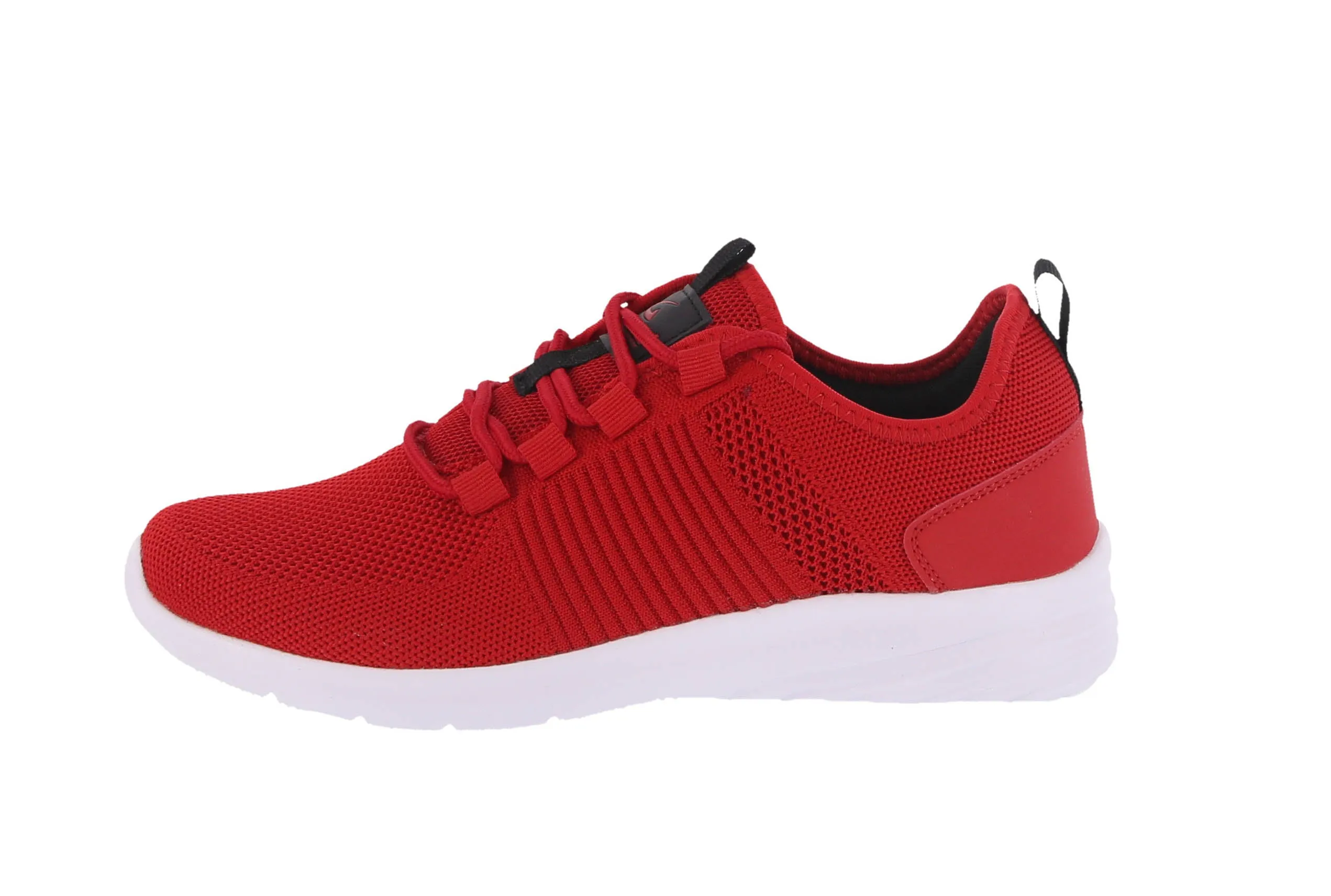 MEN'S SHOES RED MESH/FABRIC TENNIS SNEAKERS 6802M