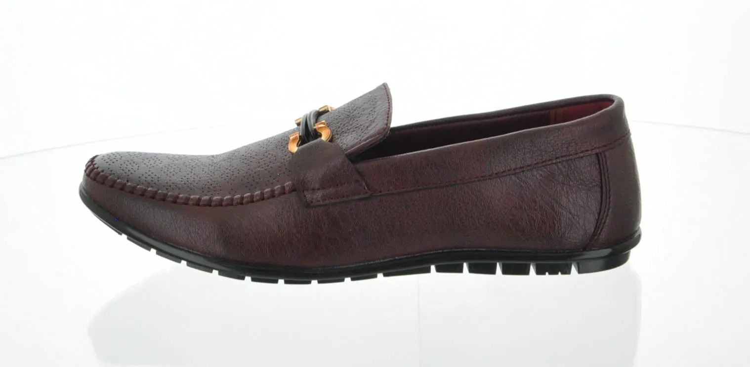 MEN'S SHOES WINE PU MOCCASINS OH1802-1