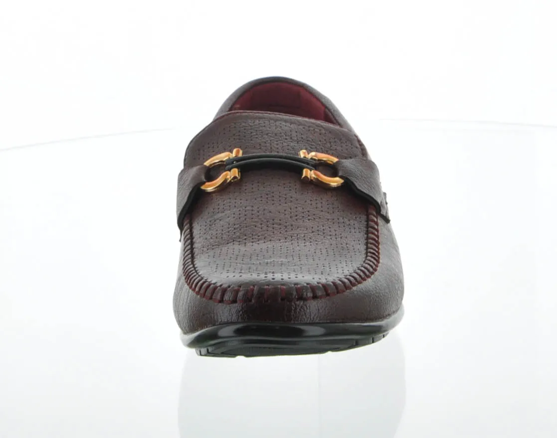 MEN'S SHOES WINE PU MOCCASINS OH1802-1