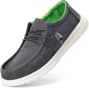 Mens Slip-on Loafers Casual Shoes - Men Boat Shoes Canvas Lightweight Softsole Comfortable Walking Shoes