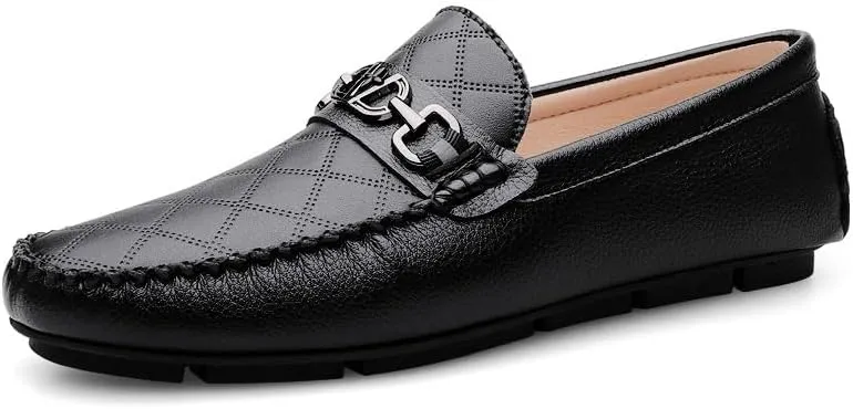 Mens Slip On Loafers Leather Dress Shoes Comfortable Business Casual Shoes for Office Wedding Prom Penny Loafers