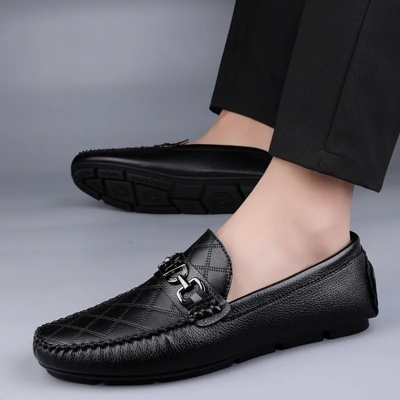 Mens Slip On Loafers Leather Dress Shoes Comfortable Business Casual Shoes for Office Wedding Prom Penny Loafers