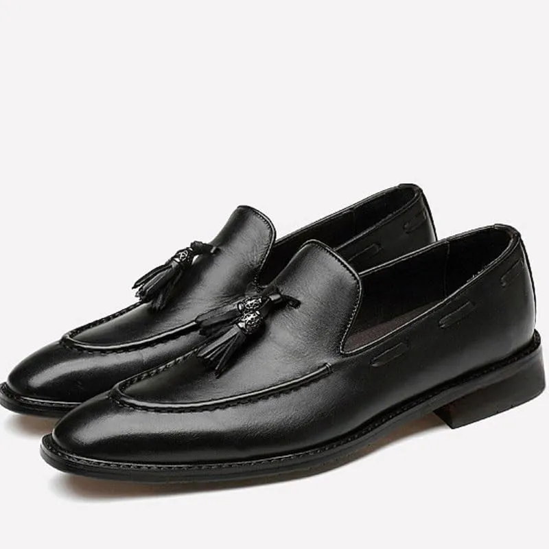 Men's Slip On Pointed Toe Derbys Classic Formal Business Shoes Men Elegant Loafers Luxury Oxford Shoe