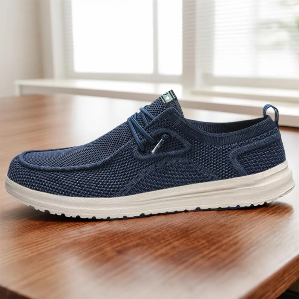 Mens Slip On Shoes, Loafers Non Slip Comfortable House Light-Weight Boat Shoes, Casual Canvas Zero Drop Shoes Wide Toe Width Knitted for Sneakers