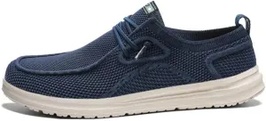 Mens Slip On Shoes, Loafers Non Slip Comfortable House Light-Weight Boat Shoes, Casual Canvas Zero Drop Shoes Wide Toe Width Knitted for Sneakers