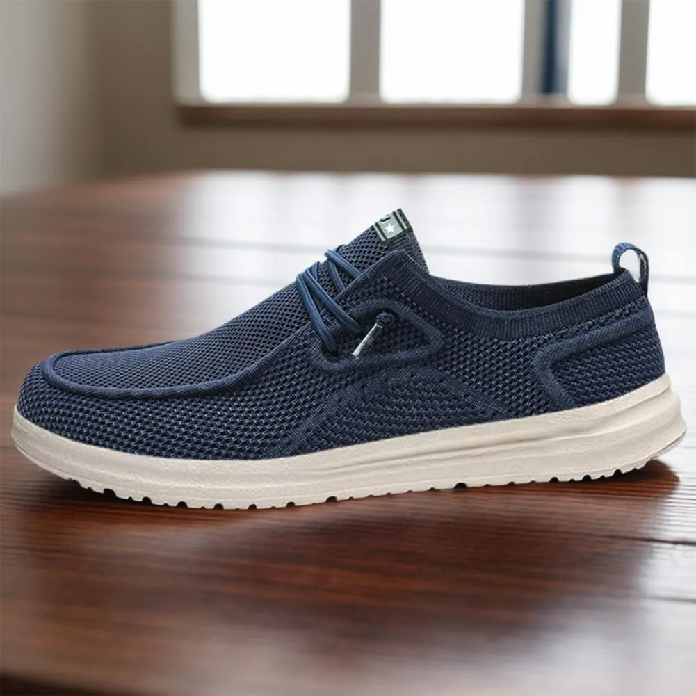 Mens Slip On Shoes, Loafers Non Slip Comfortable House Light-Weight Boat Shoes, Casual Canvas Zero Drop Shoes Wide Toe Width Knitted for Sneakers