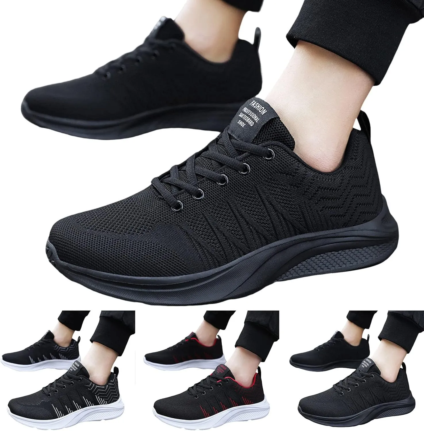 Mens Slip on Sneakers Non Slip Work Shoes for Men Men's Comfortable Walking Shoes Tennis Comfortable Tennis Men Sneaker Lightweight Breathable Mesh Slide Shoe on White Sneaker