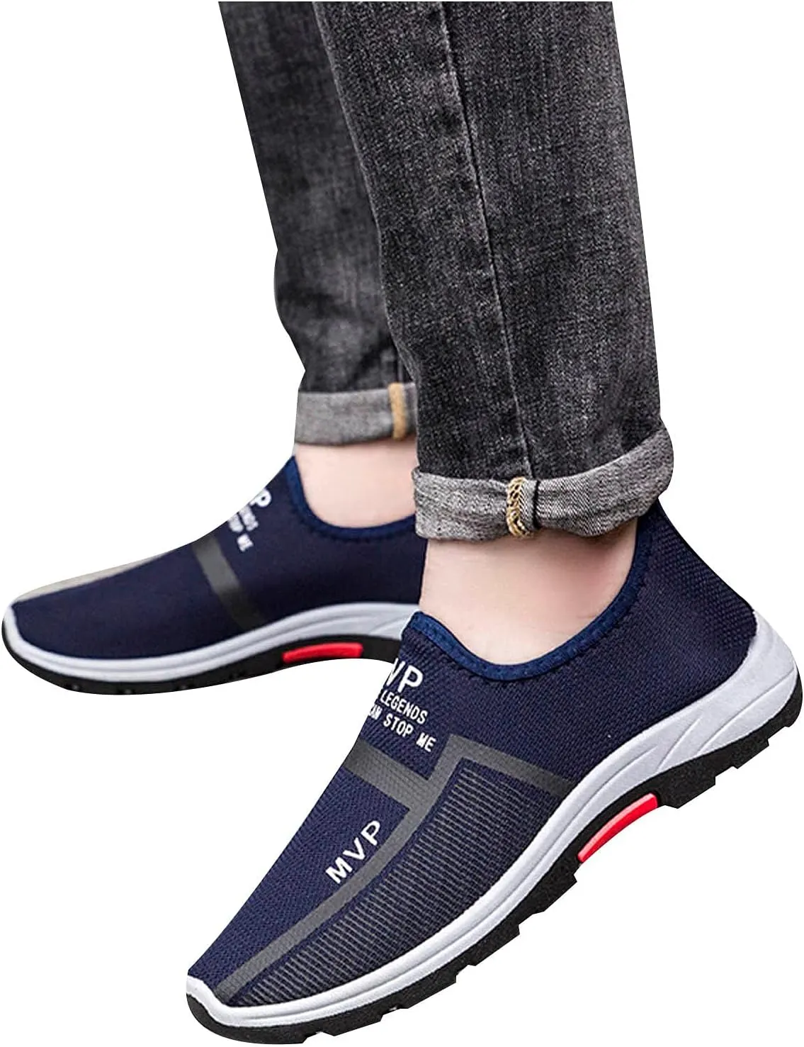 Mens Slip on Walking Shoes Casual Fashion Shoe Laceless Dress Sneakers Comfortable Lightweight Sneaker Footwear