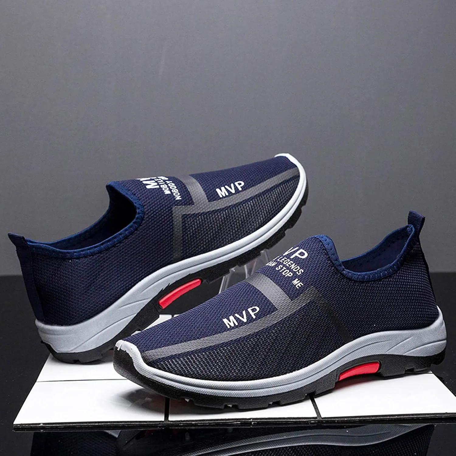Mens Slip on Walking Shoes Casual Fashion Shoe Laceless Dress Sneakers Comfortable Lightweight Sneaker Footwear