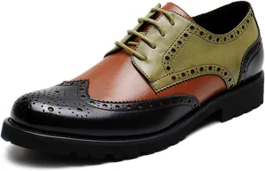 Men's Smart Wedding Lace Up Brogues Formal Dress Oxford Shoes Leather Derbys Business Office Oxfords Black- US7.5/UK6.5/EU39