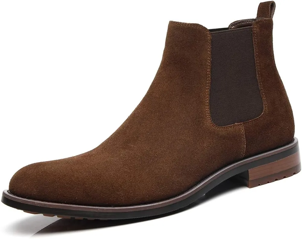 Men's Suede Black Classic Leather Chelsea Style Boots