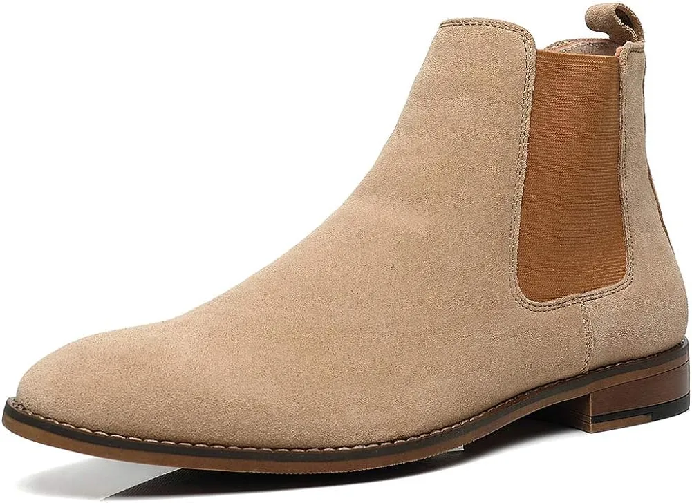 Men's Suede Black Classic Leather Chelsea Style Boots