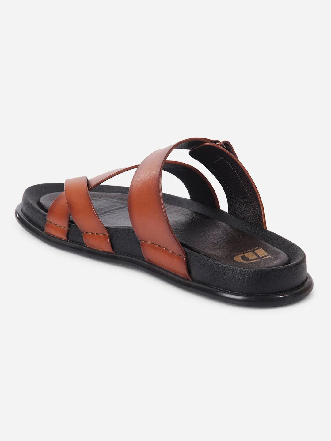 Men's Tan Cross Strap Sandals (ID4269)
