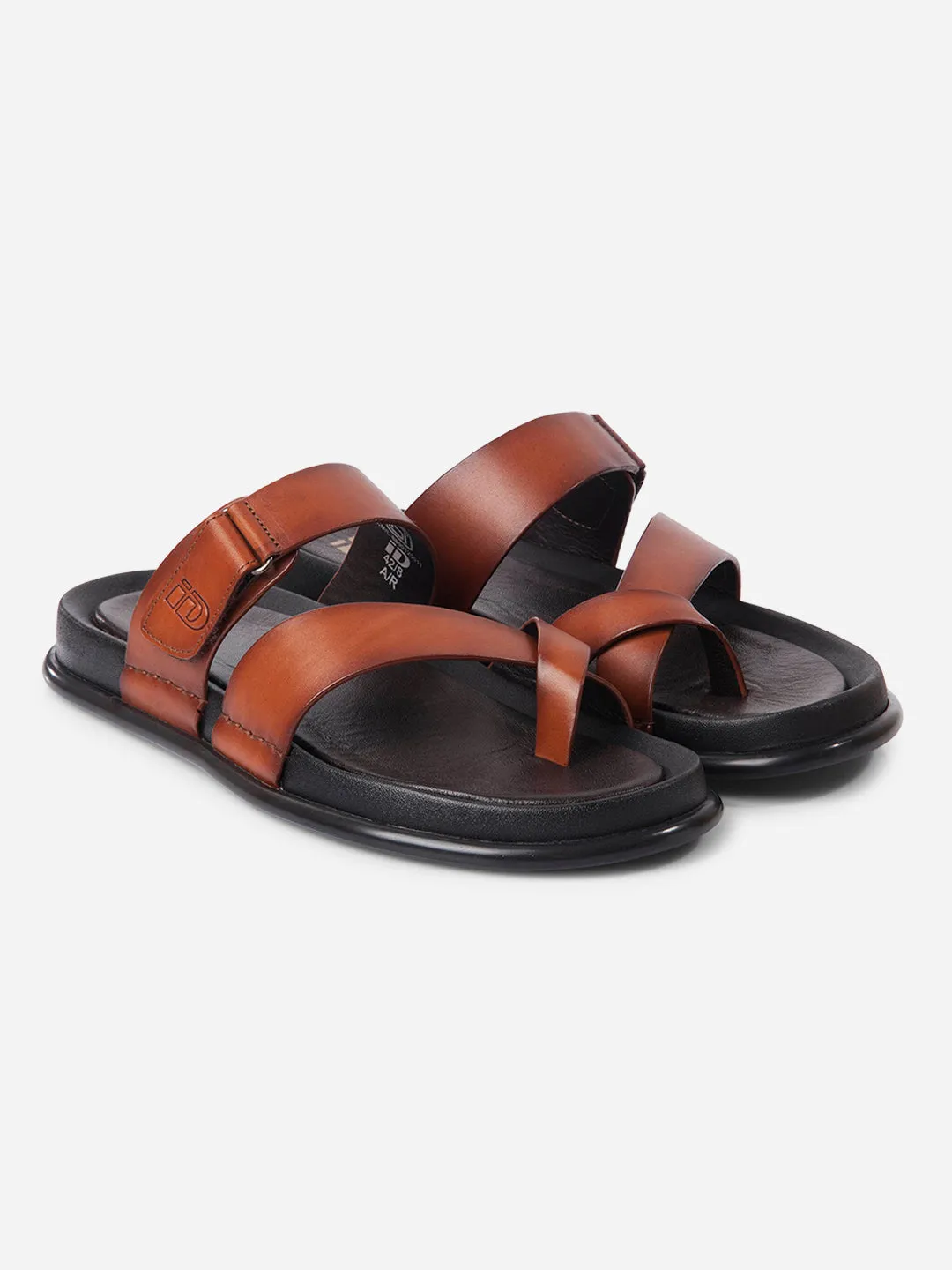 Men's Tan Cross Strap Sandals (ID4269)