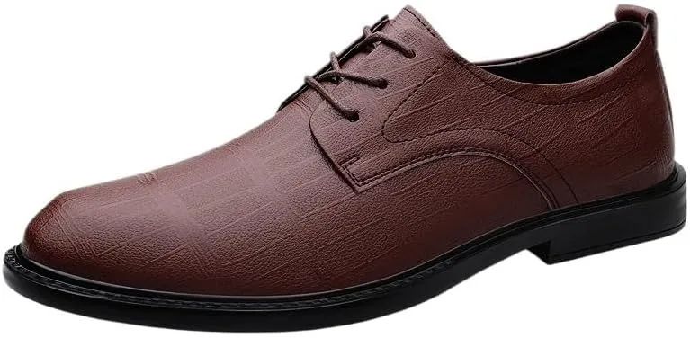 Men's Trendy Brogue Wingtip Dress Shoes Formal Business Casual Lace Up Punched Leather Oxford Formal Leather Shoes for Weddings Office Prom