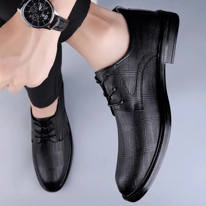 Men's Trendy Brogue Wingtip Dress Shoes Formal Business Casual Lace Up Punched Leather Oxford Formal Leather Shoes for Weddings Office Prom