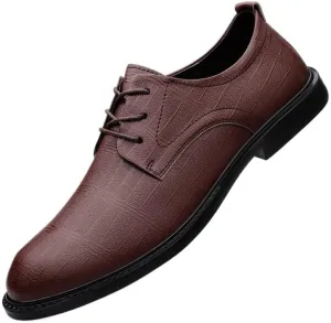 Men's Trendy Brogue Wingtip Dress Shoes Formal Business Casual Lace Up Punched Leather Oxford Formal Leather Shoes for Weddings Office Prom