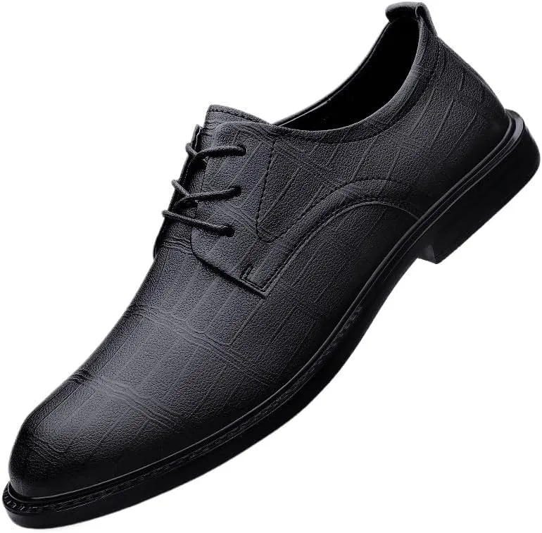 Men's Trendy Brogue Wingtip Dress Shoes Formal Business Casual Lace Up Punched Leather Oxford Formal Leather Shoes for Weddings Office Prom
