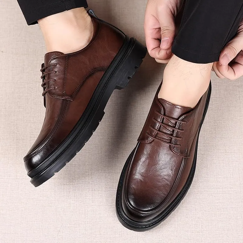 Mens Tuxedo Shoes Men's Genuine Leather Wingtip Brogue Oxfords Slip On Pointed Toe Derbys Classic Formal Business Dress Shoes