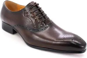 Mens Vintage Leather Uniform Shoes Dress Formal Lace Up Derbys Office Work Oxfords Wedding Party,Brown-44