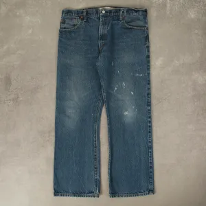 MEN'S VINTAGE LEVI'S 517 BOOT CUT DISTRESSED JEANS - W38 X L30