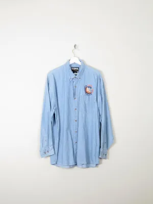 Men's Vintage Light Denim Work Shirt M/L [Oversized]