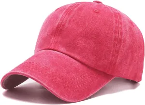Men's Vintage Washed Red Distressed Baseball Cap