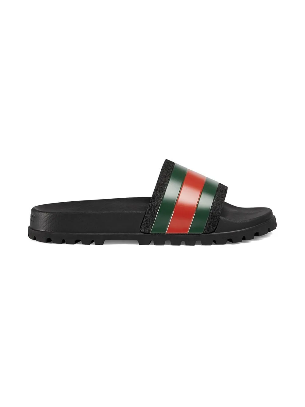 Men's Web Detail Pool Slides in Black | Size 5 | 429469GIB101098