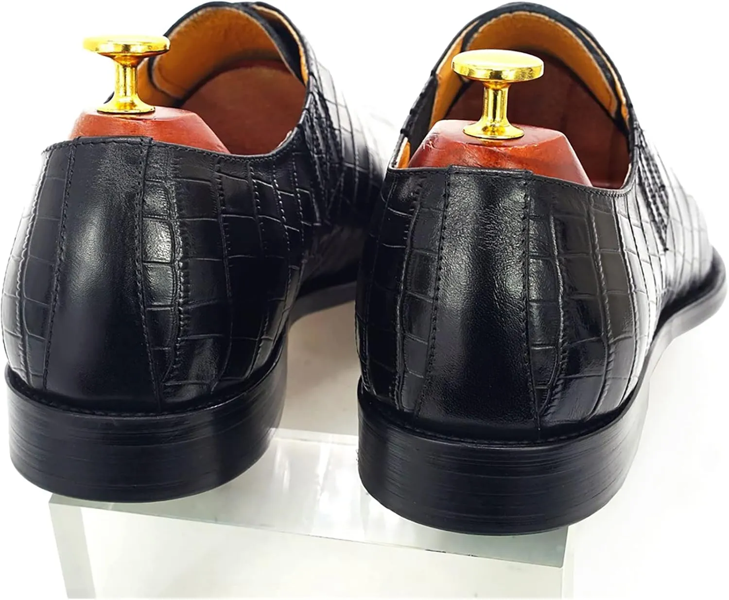 Mens Wedding Party Brogues Derbys Formal Dress Retro Oxfords Work Uniform Wingtip Leather Lace-ups,Black-40