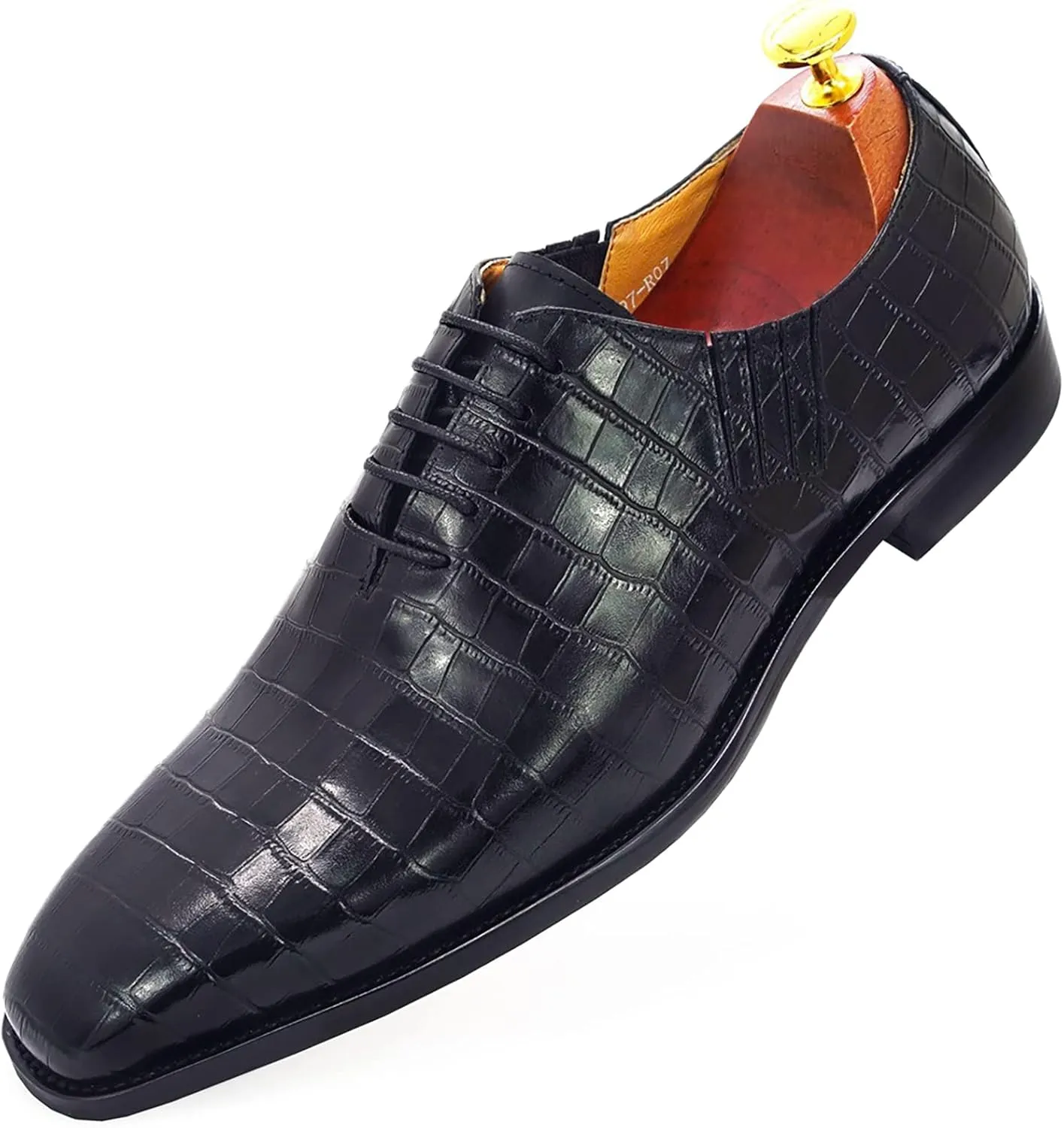 Mens Wedding Party Brogues Derbys Formal Dress Retro Oxfords Work Uniform Wingtip Leather Lace-ups,Black-40