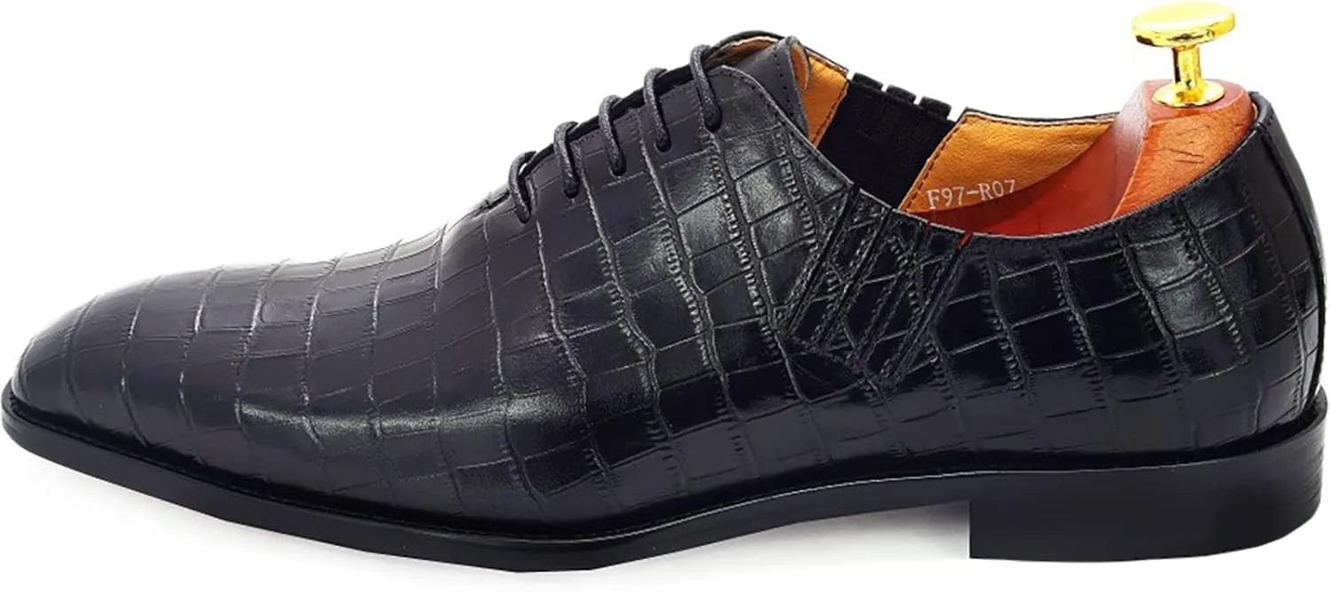 Mens Wedding Party Brogues Derbys Formal Dress Retro Oxfords Work Uniform Wingtip Leather Lace-ups,Black-40