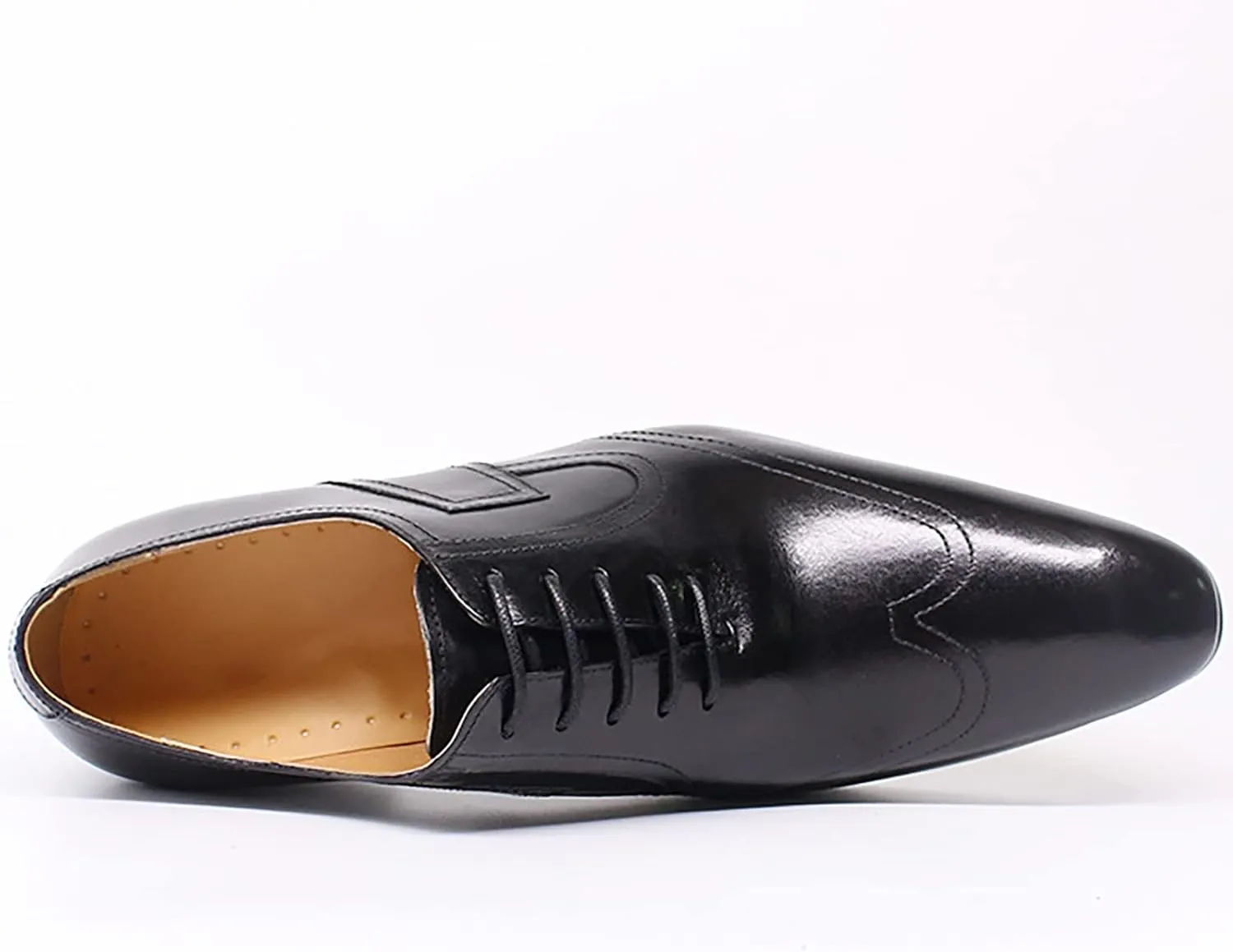 Men's Wedding Party Wingtip Derbys Business Casual Dress Shoes Lace-Up Formal Oxfords Classic Brogues Shoes,Black-40