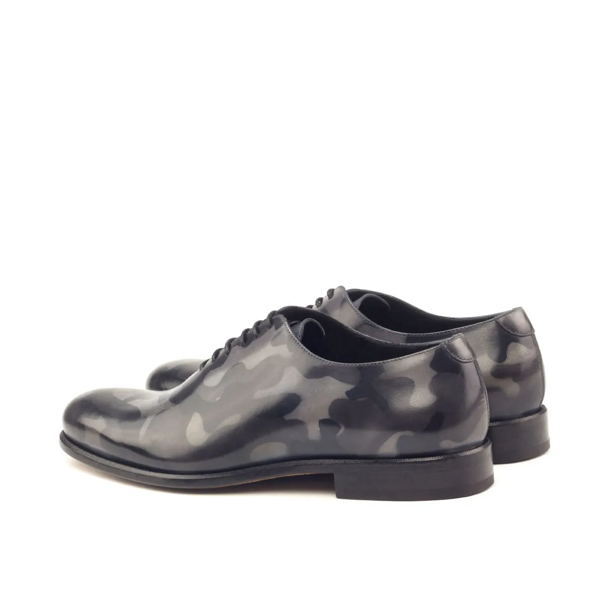 Men's Wholecut Shoes Patina Leather Wide Plus Size Grey 2911