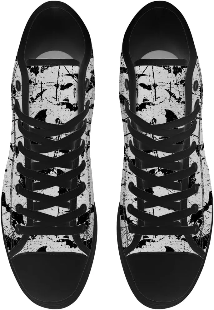 Men's Women's Bat High Top Canvas Shoes High Top Sneakers Lace Up Casual Shoes