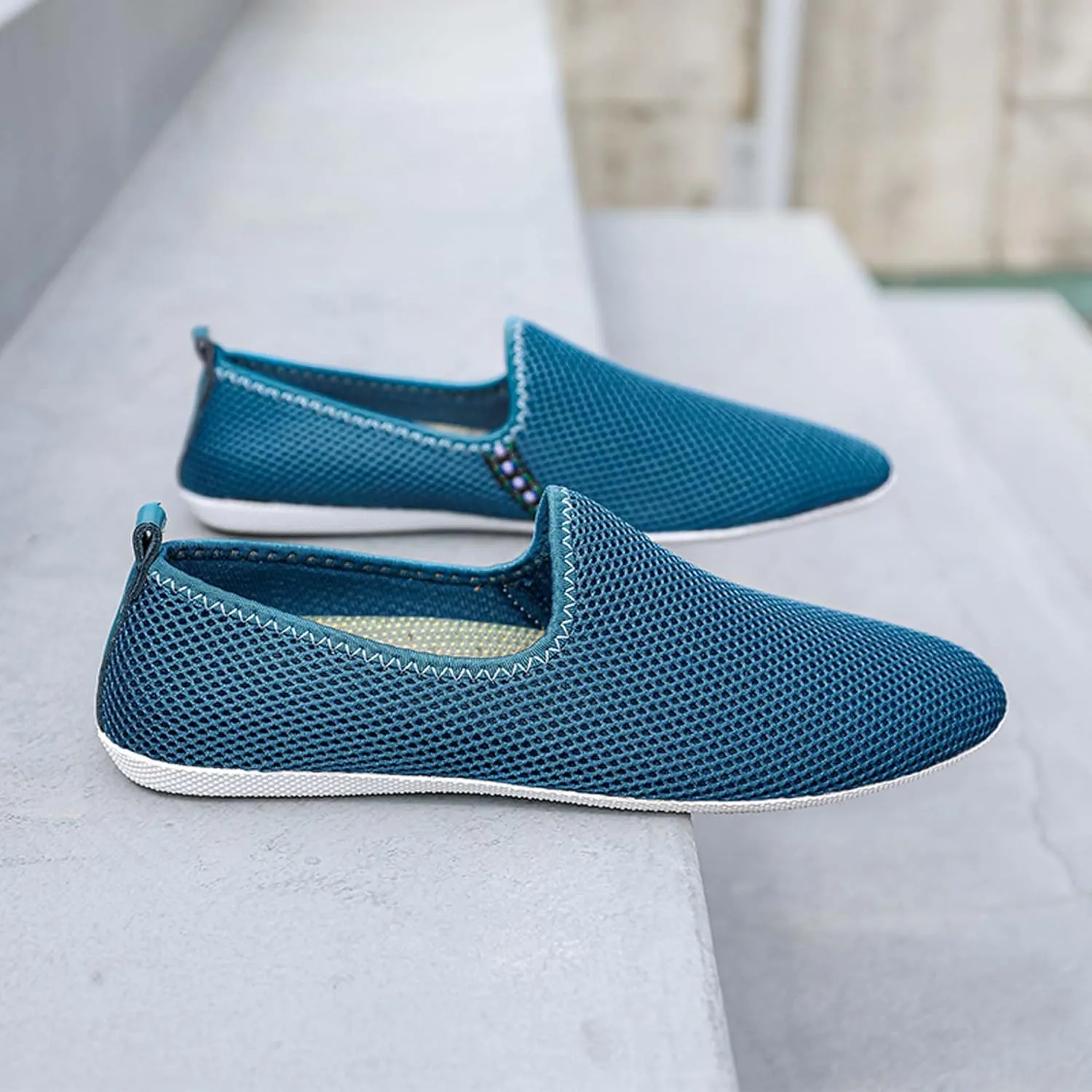 Men's Women's Loafers Mesh Breathable Flat Walking Non Slip Driving Casual Shoes Classic Comfort