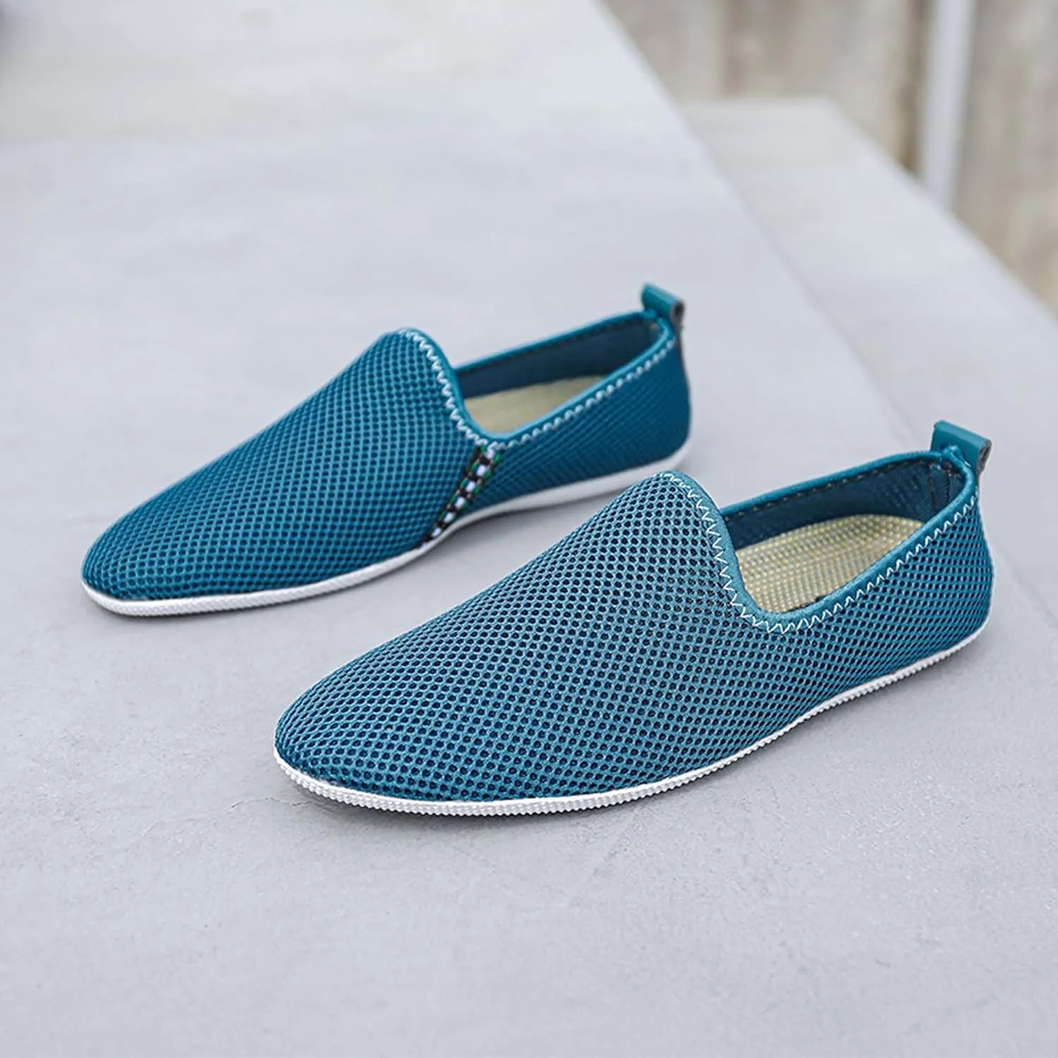 Men's Women's Loafers Mesh Breathable Flat Walking Non Slip Driving Casual Shoes Classic Comfort