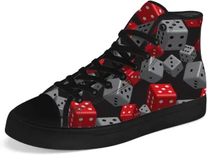 Men's Women's Playing Dice High Top Canvas Shoes High Top Sneakers Lace Up Casual Shoes