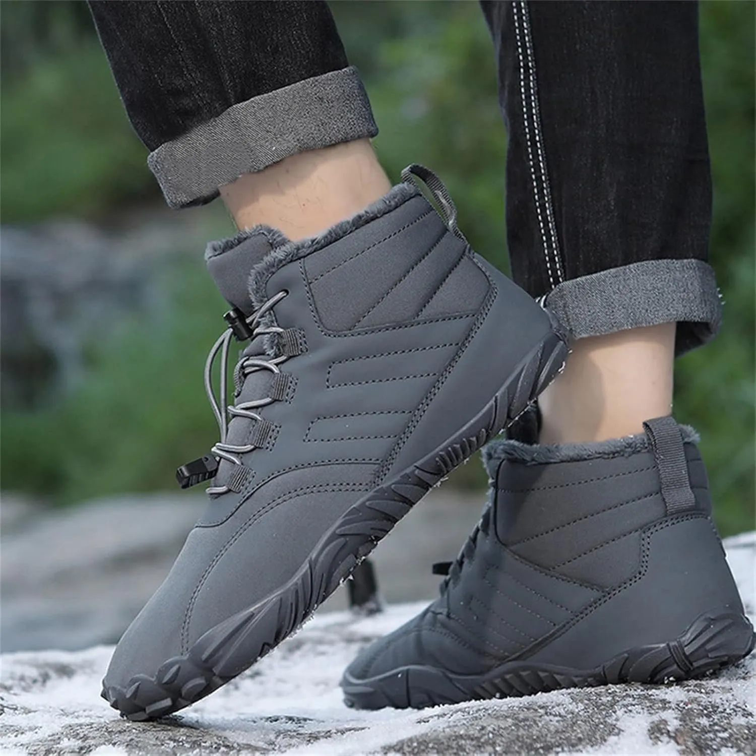 Men's Work Boots Non Steel Toe Hiking Sneakers Boot with Comfort Safety Toe Shoes for Women Nonslip Slip On Platform Shoes Lightweight Comfortable Hike Grounded Footwear