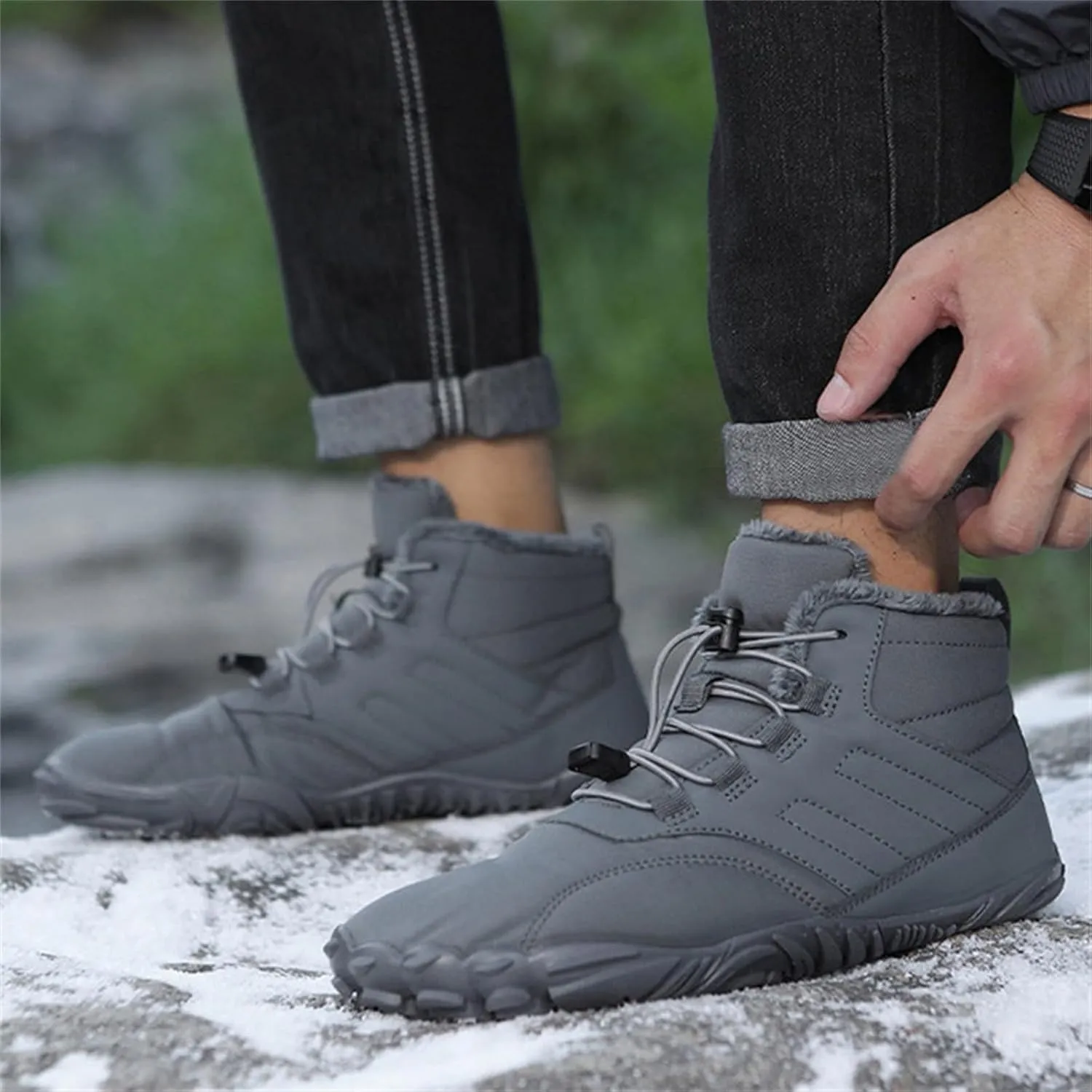 Men's Work Boots Non Steel Toe Hiking Sneakers Boot with Comfort Safety Toe Shoes for Women Nonslip Slip On Platform Shoes Lightweight Comfortable Hike Grounded Footwear