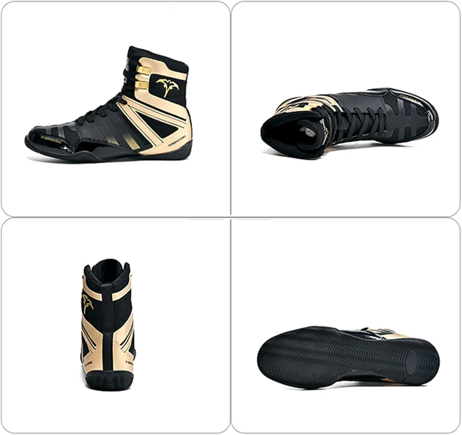 Mens Wrestling Shoes Fighting Boxing Sports Boots Lightweight Non Slip Adult High Top Fitness Training Sneakers
